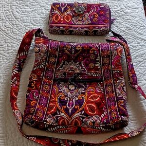 Vera Bradley Hipster Crossbody Purse (Safari Sunset) and matching Wallet